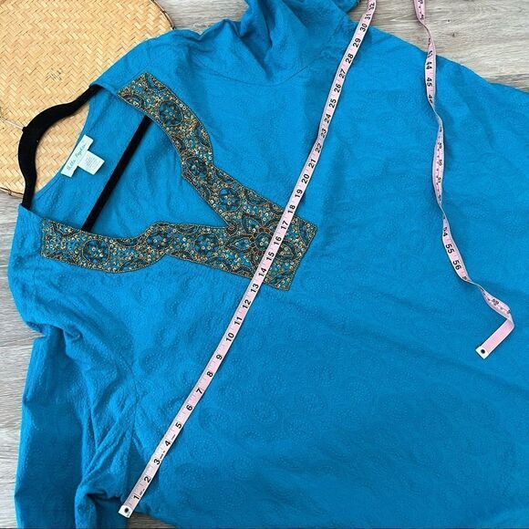 Ulla Popken beaded embroidered tunic blouse art to wear boho women’s plus size 2 - Picture 7 of 7